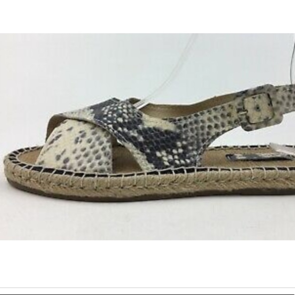 Pour La Victoire Beige Snake Embossed Olivia Espadrille Sandal